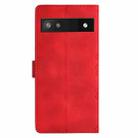 For Google Pixel 6a Cherry Blossom Butterfly Skin Feel Embossed PU Phone Case(Red) - 3