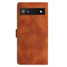 For Google Pixel 6a Cherry Blossom Butterfly Skin Feel Embossed PU Phone Case(Brown) - 3