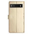 For Google Pixel 6a Cherry Blossom Butterfly Skin Feel Embossed PU Phone Case(Gold) - 3