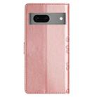 For Google Pixel 7 5G Cherry Blossom Butterfly Skin Feel Embossed PU Phone Case(Rose Gold) - 3