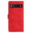 For Google Pixel 7a Cherry Blossom Butterfly Skin Feel Embossed PU Phone Case(Red) - 3