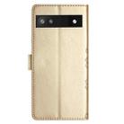 For Google Pixel 7a Cherry Blossom Butterfly Skin Feel Embossed PU Phone Case(Gold) - 3