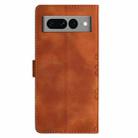 For Google Pixel 7 Pro 5G Cherry Blossom Butterfly Skin Feel Embossed PU Phone Case(Brown) - 3