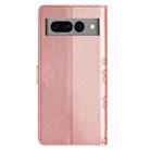 For Google Pixel 7 Pro 5G Cherry Blossom Butterfly Skin Feel Embossed PU Phone Case(Rose Gold) - 3