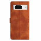 For Google Pixel 8 Cherry Blossom Butterfly Skin Feel Embossed PU Phone Case(Brown) - 3
