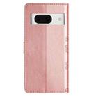 For Google Pixel 8 Cherry Blossom Butterfly Skin Feel Embossed PU Phone Case(Rose Gold) - 3