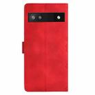For Google Pixel 8a Cherry Blossom Butterfly Skin Feel Embossed PU Phone Case(Red) - 3