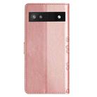 For Google Pixel 8a Cherry Blossom Butterfly Skin Feel Embossed PU Phone Case(Rose Gold) - 3