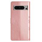 For Google Pixel 8 Pro Cherry Blossom Butterfly Skin Feel Embossed PU Phone Case(Rose Gold) - 3