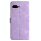 For Google Pixel 9a Cherry Blossom Butterfly Skin Feel Embossed PU Phone Case(Purple) - 3