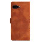 For Google Pixel 9a Cherry Blossom Butterfly Skin Feel Embossed PU Phone Case(Brown) - 3
