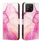 For Asus ROG Phone 8 PT003 Marble Pattern Flip Leather Phone Case(Pink Purple Gold) - 2