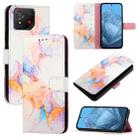 For Asus ROG Phone 8 PT003 Marble Pattern Flip Leather Phone Case(Galaxy Marble White) - 1