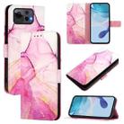 For Asus Zenfone 12 Ultra PT003 Marble Pattern Flip Leather Phone Case(Pink Purple Gold) - 1