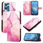 For Oukitel C32 PT003 Marble Pattern Flip Leather Phone Case(Pink Purple Gold) - 1