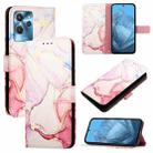 For Oukitel C32 PT003 Marble Pattern Flip Leather Phone Case(Rose Gold) - 1