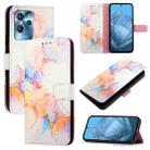 For Oukitel C32 PT003 Marble Pattern Flip Leather Phone Case(Galaxy Marble White) - 1