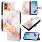 For Oukitel C33 PT003 Marble Pattern Flip Leather Phone Case(Galaxy Marble White) - 1