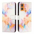 For Oukitel C33 PT003 Marble Pattern Flip Leather Phone Case(Galaxy Marble White) - 2