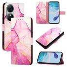 For Oukitel C38 PT003 Marble Pattern Flip Leather Phone Case(Pink Purple Gold) - 1