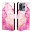 For Oukitel C51 PT003 Marble Pattern Flip Leather Phone Case(Pink Purple Gold) - 2