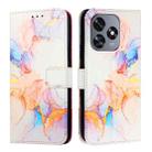 For Oukitel C51 PT003 Marble Pattern Flip Leather Phone Case(Galaxy Marble White) - 2