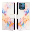 For Oukitel C53 PT003 Marble Pattern Flip Leather Phone Case(Galaxy Marble White) - 3