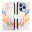 For Oukitel C50 PT003 Marble Pattern Flip Leather Phone Case(Galaxy Marble White) - 3