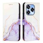 For Oukitel C50 PT003 Marble Pattern Flip Leather Phone Case(White Purple) - 3