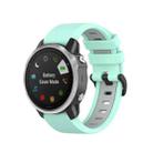 For Garmin Fenix 6X Two-color Silicone Watch Band(Teal Grey) - 1
