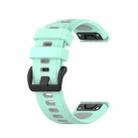 For Garmin Fenix 6X Two-color Silicone Watch Band(Teal Grey) - 3
