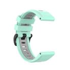 For Garmin Fenix 6X Two-color Silicone Watch Band(Teal Grey) - 4