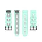 For Garmin Fenix 6X Two-color Silicone Watch Band(Teal Grey) - 6