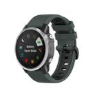 For Garmin Fenix 6X Two-color Silicone Watch Band(Olive Green Black) - 1