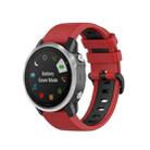 For Garmin Fenix 6X Two-color Silicone Watch Band(Red Black) - 1