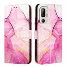 For HTC U24 Pro PT003 Marble Pattern Flip Leather Phone Case(Pink Purple Gold) - 2