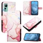 For Ulefone Note 14 PT003 Marble Pattern Flip Leather Phone Case(Rose Gold) - 1