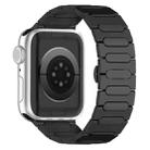 For Apple Watch SE 2023 44mm Oval Butterfly Buckle Titanium Alloy Watch Band(Black) - 1