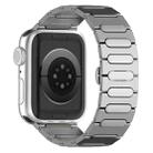 For Apple Watch SE 2023 44mm Oval Butterfly Buckle Titanium Alloy Watch Band(Silver) - 1