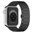 For Apple Watch SE 2022 44mm Oval Butterfly Buckle Titanium Alloy Watch Band(Black) - 1