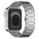 For Apple Watch Series 7 45mm Oval Butterfly Buckle Titanium Alloy Watch Band(Silver) - 1