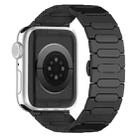 For Apple Watch Series 3 42mm Oval Butterfly Buckle Titanium Alloy Watch Band(Black) - 1