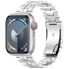 For Apple Watch Series 7 45mm Turtle Buckle Titanium Alloy Watch Band(Silver) - 1