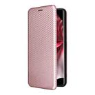 For vivo V30e Carbon Fiber Texture Flip Leather Phone Case(Pink) - 2