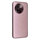 For vivo V30e Carbon Fiber Texture Flip Leather Phone Case(Pink) - 3