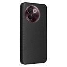 For vivo V30e Carbon Fiber Texture Flip Leather Phone Case(Black) - 3