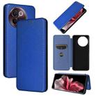 For vivo V30e Carbon Fiber Texture Flip Leather Phone Case(Blue) - 1