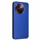 For vivo V30e Carbon Fiber Texture Flip Leather Phone Case(Blue) - 3