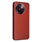 For vivo V30e Carbon Fiber Texture Flip Leather Phone Case(Brown) - 3