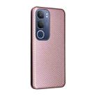 For vivo Y19s 4G Global Carbon Fiber Texture Flip Leather Phone Case(Pink) - 3